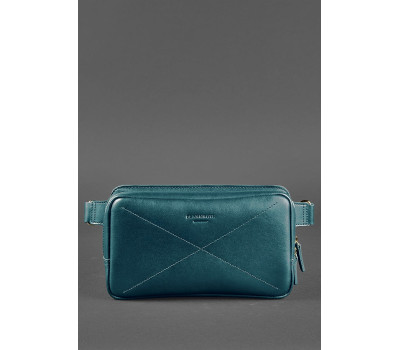 Кожаная поясная сумка Dropbag Maxi зеленая Krast - BN-BAG-20-malachite BlankNote