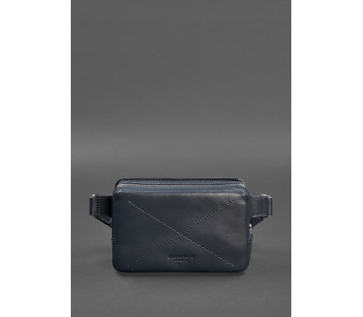 Кожаная поясная сумка Dropbag Mini темно-синяя - BN-BAG-6-navy-blue BlankNote