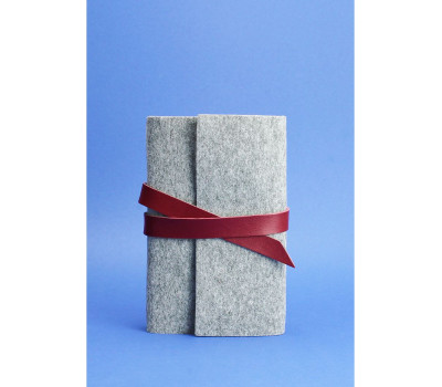 Фетровий жіночий блокнот (Софт-бук) 1.0 Фетр з шкіряними бордовими вставками - BN-SB-1-st-flt-vin BlankNote