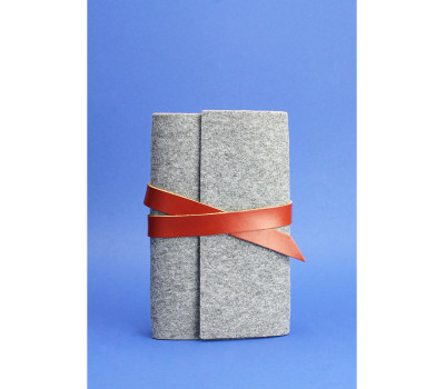 Фетровий блокнот (Софт-бук) 1.0 Фетр з шкіряними коричневими вставками - BN-SB-1-st-flt-k BlankNote