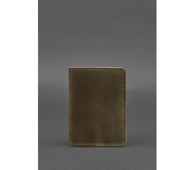 Шкіряна обкладинка для паспорта 1.3 темно-коричнева Crazy Horse - BN-OP-1-3-o BlankNote