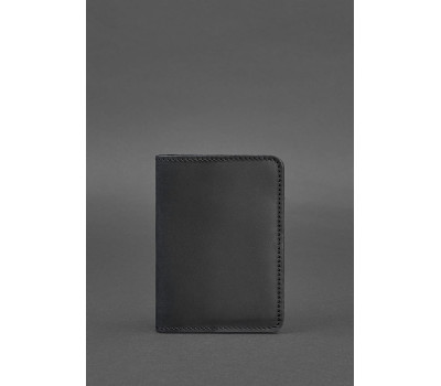 Шкіряна обкладинка для паспорта 1.3 чорна Crazy Horse - BN-OP-1-3-g-kr BlankNote