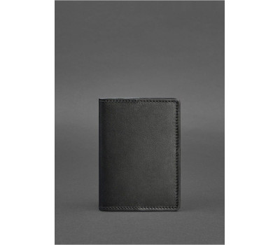 Шкіряна обкладинка для паспорта 1.3 чорна Краст - BN-OP-1-3-g BlankNote