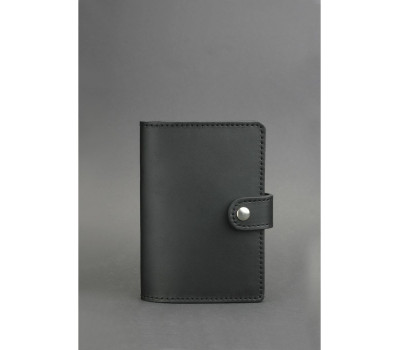 Шкіряна обкладинка для паспорта 3.0 чорна - BN-OP-3-g BlankNote