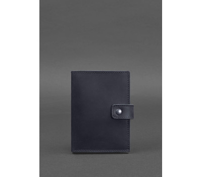 Шкіряна обкладинка для паспорта 5.0 (з віконцем) темно-синя Crazy Horse - BN-OP-5-nn BlankNote