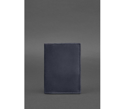 Шкіряна обкладинка для паспорта 1.2 синя Crazy Horse - BN-OP-1-2-nn BlankNote