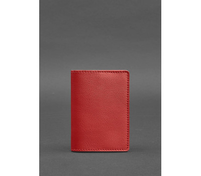 Шкіряна обкладинка для паспорта 1.3 червона - BN-OP-1-3-red BlankNote