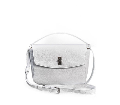 Жіноча шкіряна міні-сумка Eve біла флотар - TW-Iv-white-flo BlankNote