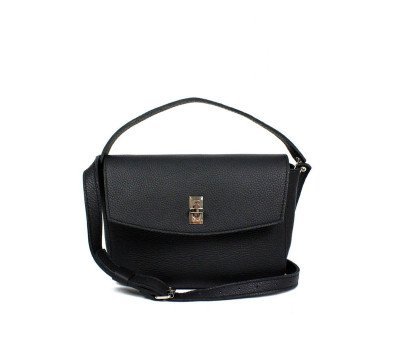 Жіноча шкіряна міні-сумка Eve чорна флотар - TW-Iv-black-flo BlankNote