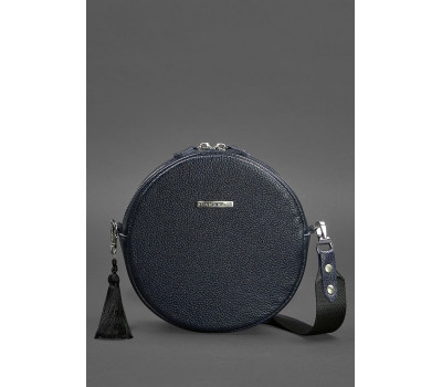 Кругла шкіряна жіноча сумочка Tablet темно-синя - BN-BAG-23-navy-blue BlankNote