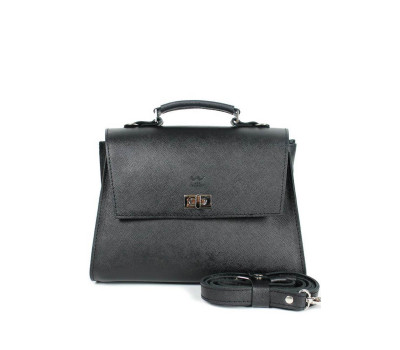 Женская кожаная сумка Classic черная сафьян - TW-Classic-black-saf The Wings