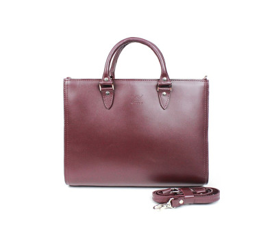 Жіноча шкіряна сумка Fancy A4 бордова - TW-Fency-A4-mars-ksr The Wings