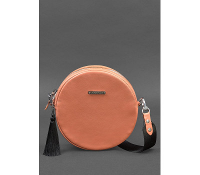 Кругла жіноча шкіряна сумочка Tablet коралова - BN-BAG-23-living-coral BlankNote