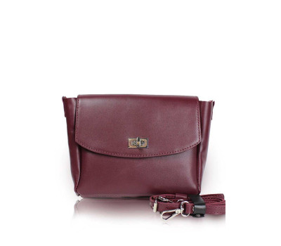 Жіноча шкіряна сумка Mini Cross бордова - TW-MiniCross-wine-ksr The Wings