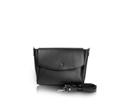 Женская кожаная сумка Mini Cross черная - TW-MiniCross-black-ksr The Wings