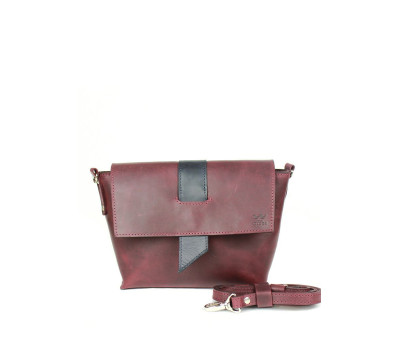 Жіноча шкіряна сумка Nora бордово-синя вінтажна - TW-Nora-mars-blue-crz The Wings