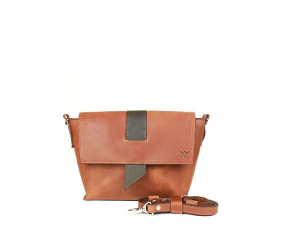 Женская кожаная сумка Nora коньячно-коричневая винтажная - TW-Nora-kon-brw-crz The Wings