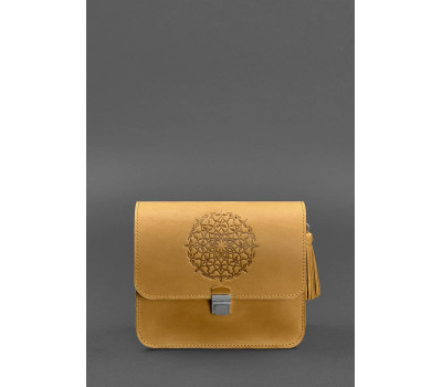 Шкіряна жіноча бохо-сумка Лілу жовта Crazy Horse - BN-BAG-3-ylw-kr-man BlankNote