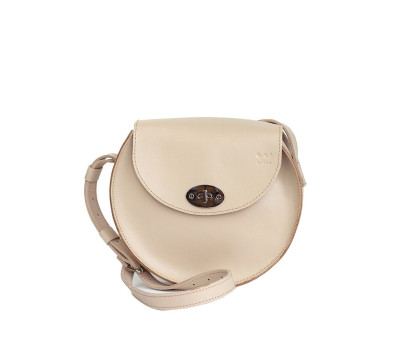 Женская кожаная сумка Круглая бежевая - TW-RoundBag-beige-ksr The Wings