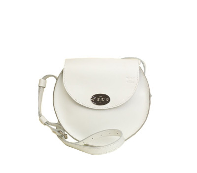 Жіноча шкіряна сумка Кругла біла - TW-RoundBag-white-ksr The Wings