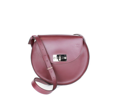 Женская кожаная сумка Круглая бордовая - TW-RoundBag-mars-ksr The Wings