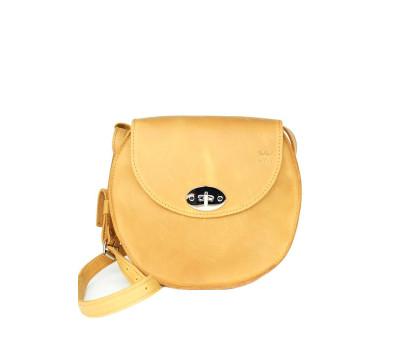 Жіноча шкіряна сумка Кругла жовта вінтажна - TW-RoundBag-yell-crz The Wings