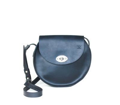 Жіноча шкіряна сумка Кругла синя вінтажна - TW-RoundBag-blue-crz The Wings
