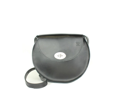 Женская кожаная сумка Круглая черная - TW-RoundBag-black-ksr The Wings