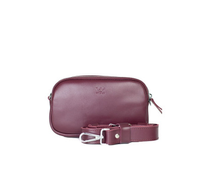 Женская кожаная сумка поясная/кроссбоди Holly бордовая - TW-Holly-mars-ksr The Wings