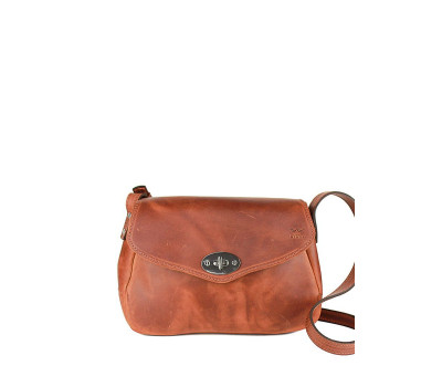Женская кожаная сумка Трапеция светло-коричневая винтажная - TW-Trapezoid-kon-crz The Wings