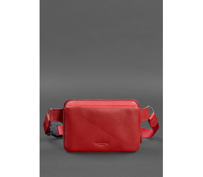 Кожаная женская поясная сумка Dropbag Mini красная - BN-BAG-6-red BlankNote