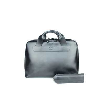 Шкіряна ділова сумка Attache Briefcase чорний - TW-Attache-Briefcase-black-ksr The Wings