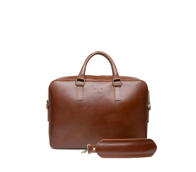 Шкіряна ділова сумка Briefcase 2.0 світло-коричневий - TW-Briefcase-2-kon-ksr The Wings