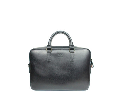 Кожаная деловая сумка Briefcase 2.0 черный сафьян - TW-Briefcase-2-black-saf The Wings