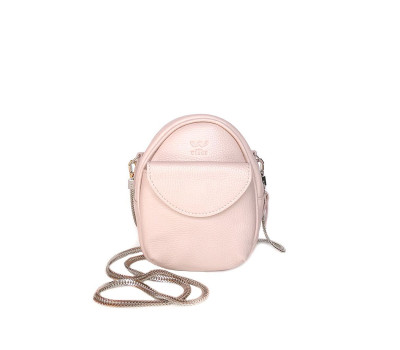 Кожаная женская мини-сумка Kroha пудровая - TW-Kroha-pudra-flo The Wings
