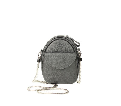 Кожаная женская мини-сумка Kroha черная зернистая - TW-Kroha-black-flo The Wings