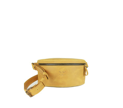 Кожаная поясная сумка желтая винтажная - TW-BeltBag-yell-crz The Wings