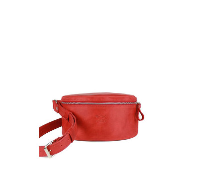 Кожаная поясная сумка красная винтажная - TW-BeltBag-red-crz The Wings