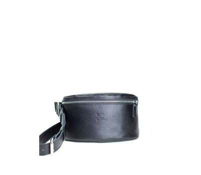 Кожаная поясная сумка черная - TW-BeltBag-black-ksr The Wings