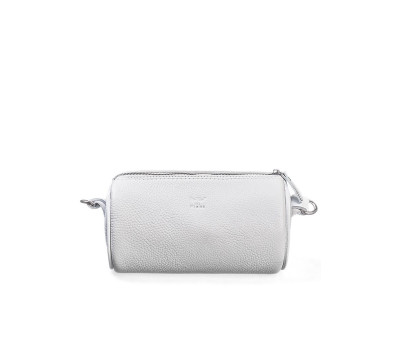 Кожаная сумка поясная-кроссбоди Cylinder белая флотар - TW-Cilindr-white-flo The Wings