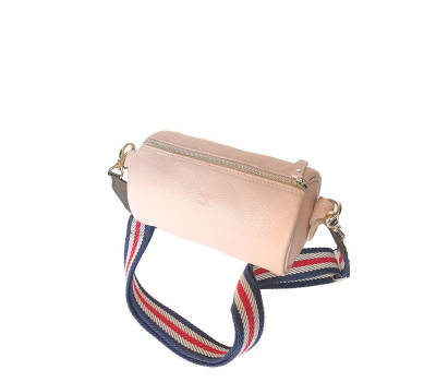 Кожаная сумка поясная-кроссбоди Cylinder пудровая флотар - TW-Cilindr-pudra-flo The Wings