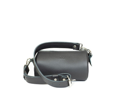 Кожаная сумка поясная-кроссбоди Cylinder черная флотар - TW-Cilindr-black-flo The Wings