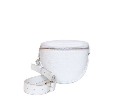 Кожаная сумка поясная-кроссбоди Vacation белая флотар - TW-Vacation-white-flo The Wings