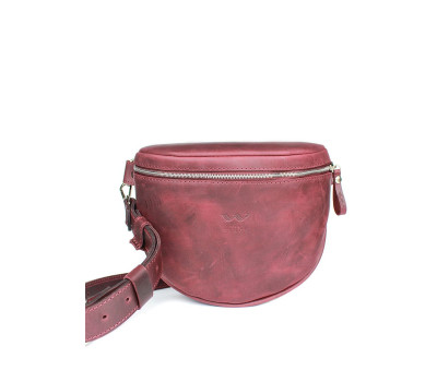 Кожаная сумка поясная-кроссбоди Vacation бордовая винтажная - TW-Vacation-mars-crz The Wings