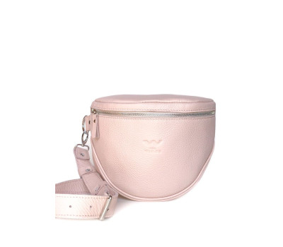 Кожаная сумка поясная-кроссбоди Vacation пудровая флотар - TW-Vacation-pudra-flo The Wings