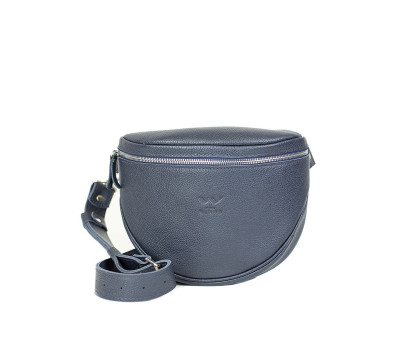 Кожаная сумка поясная-кроссбоди Vacation темно-синяя флотар - TW-Vacation-dark-blue-flo The Wings