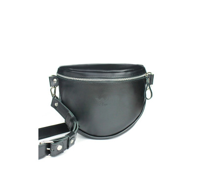 Кожаная сумка поясная-кроссбоди Vacation черная - TW-Vacation-black-ksr The Wings