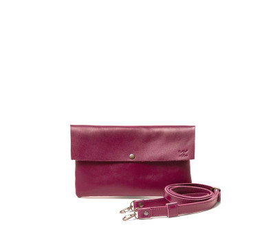 Кожаный клатч со съемной шлейкой бордовый - TW-Clatch-mars-ksr The Wings