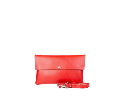 Кожаный клатч со съемной шлейкой красный - TW-Clatch-red-ksr The Wings