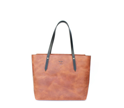 Кожаный шоппер Walker Mini светло-коричневый винтажный - TW-Walker-kon-crz The Wings